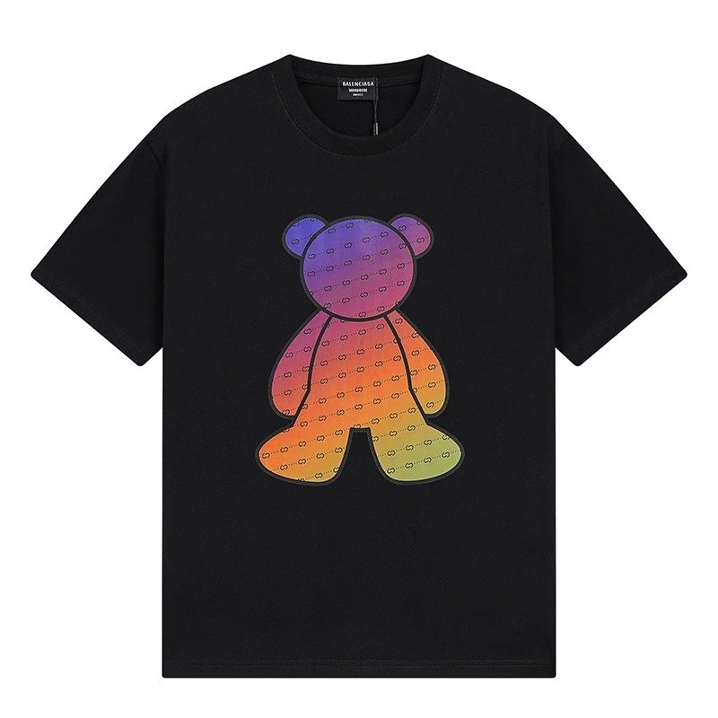 Balenciaga Rainbow Bear Short-sleeve Shirt
