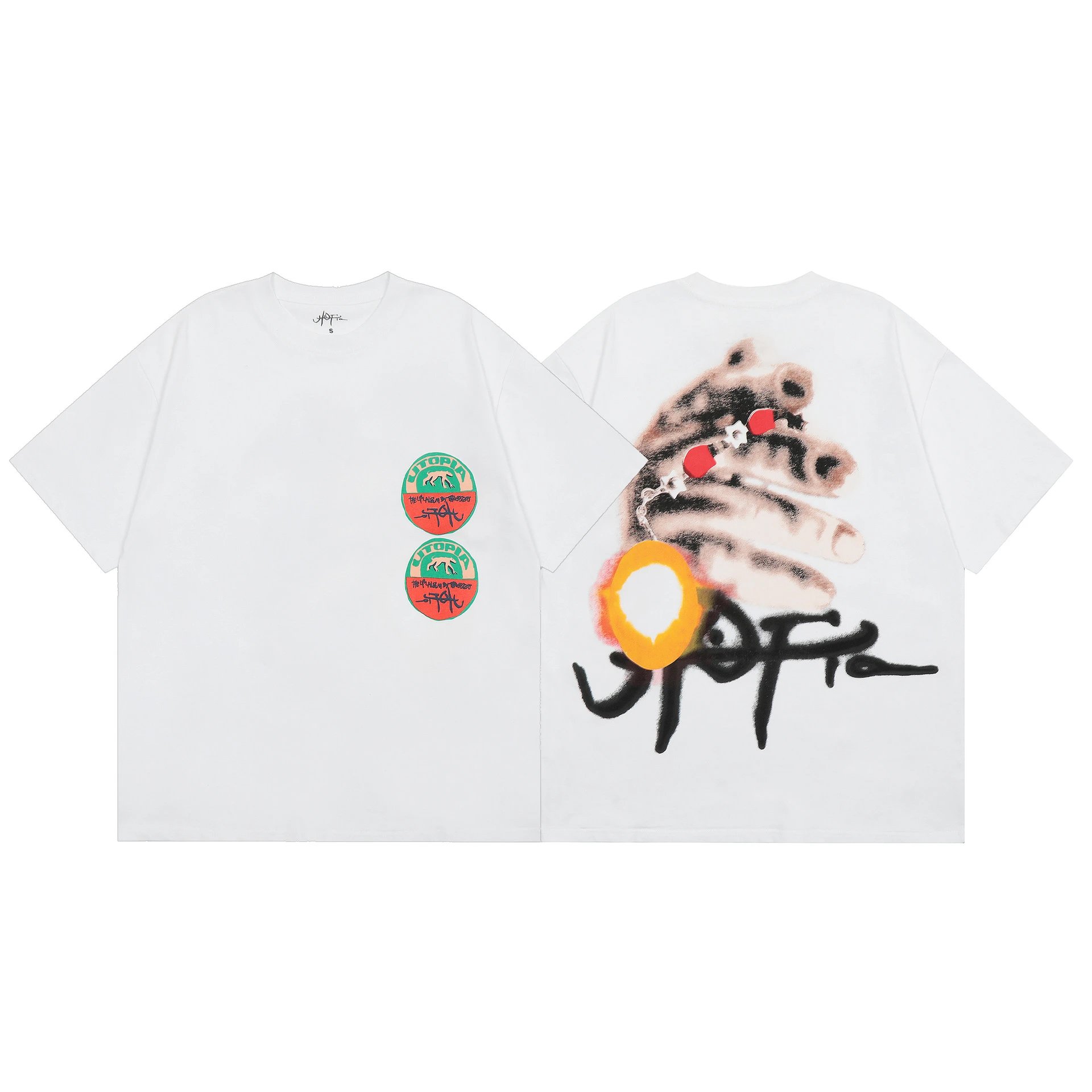 Travis Scott Easy Match Graphic T-shirt Brown Travis Scott for Everyday Use
