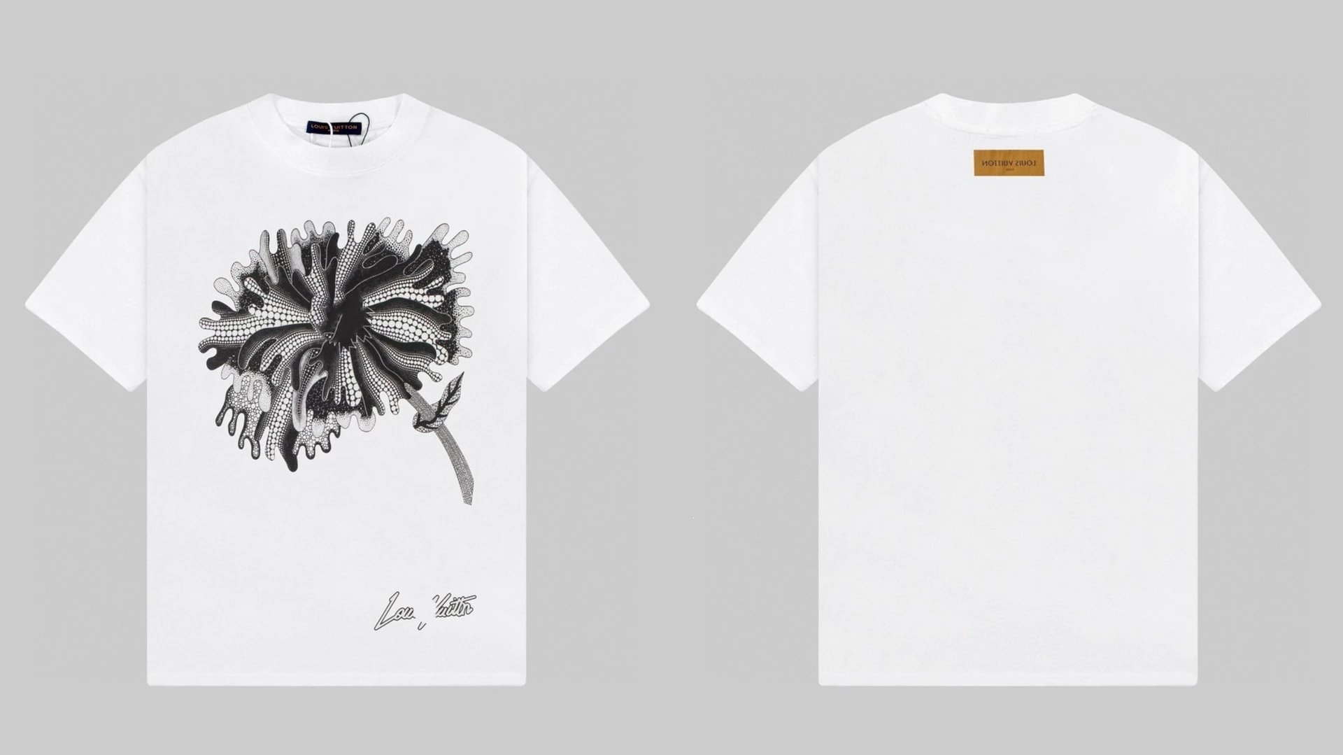 Louis Vuitton Floral Print Trendy Style White T-shirt