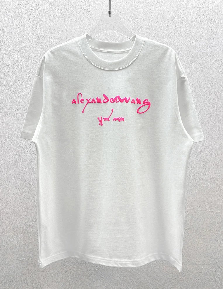 Alexander Wang Foam-Printed Cool & Trendy Style White T-Shirt