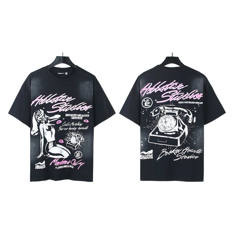 Hellstar Heartbreak Series Graffiti Style Black T-Shirt