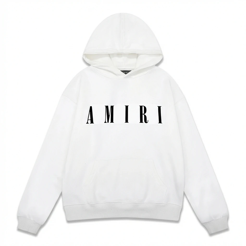 AMIRI minimalist style white hoodie