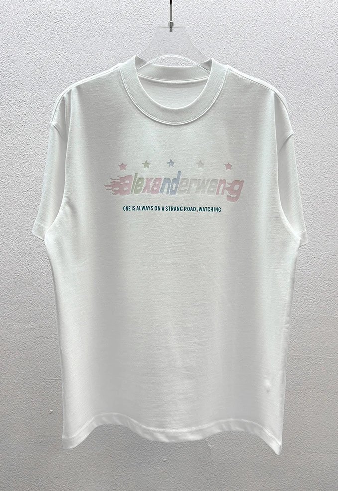 Alexander Wang Letter Print Street Style White T-Shirt