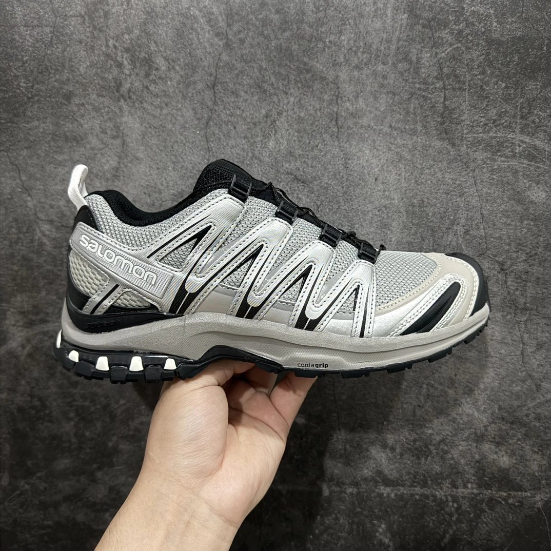 Salomon Gray Trail Sneakers with Quick-Lace Style Cords