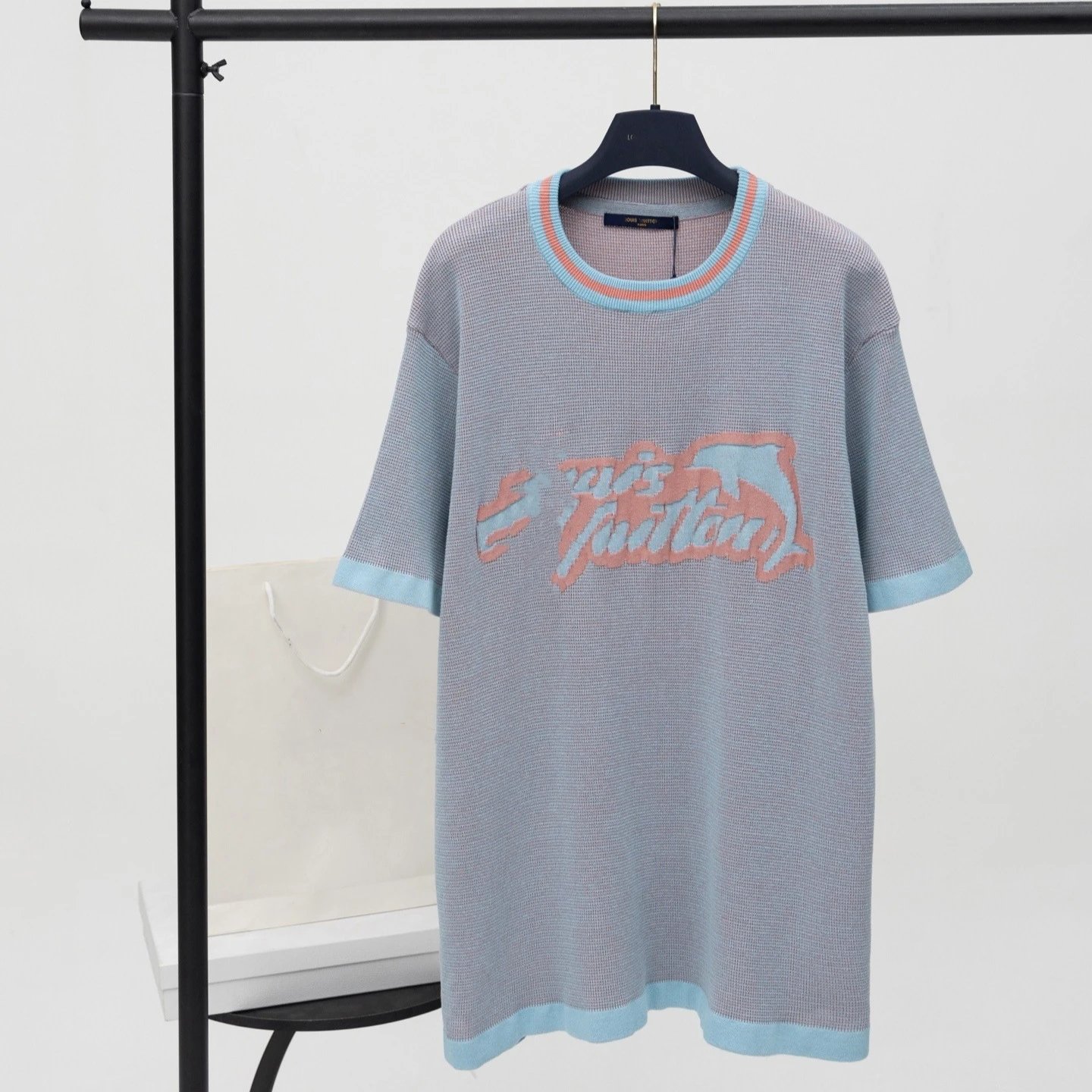 Louis Vuitton Jacquard Casual Color-block Knit T-shirt