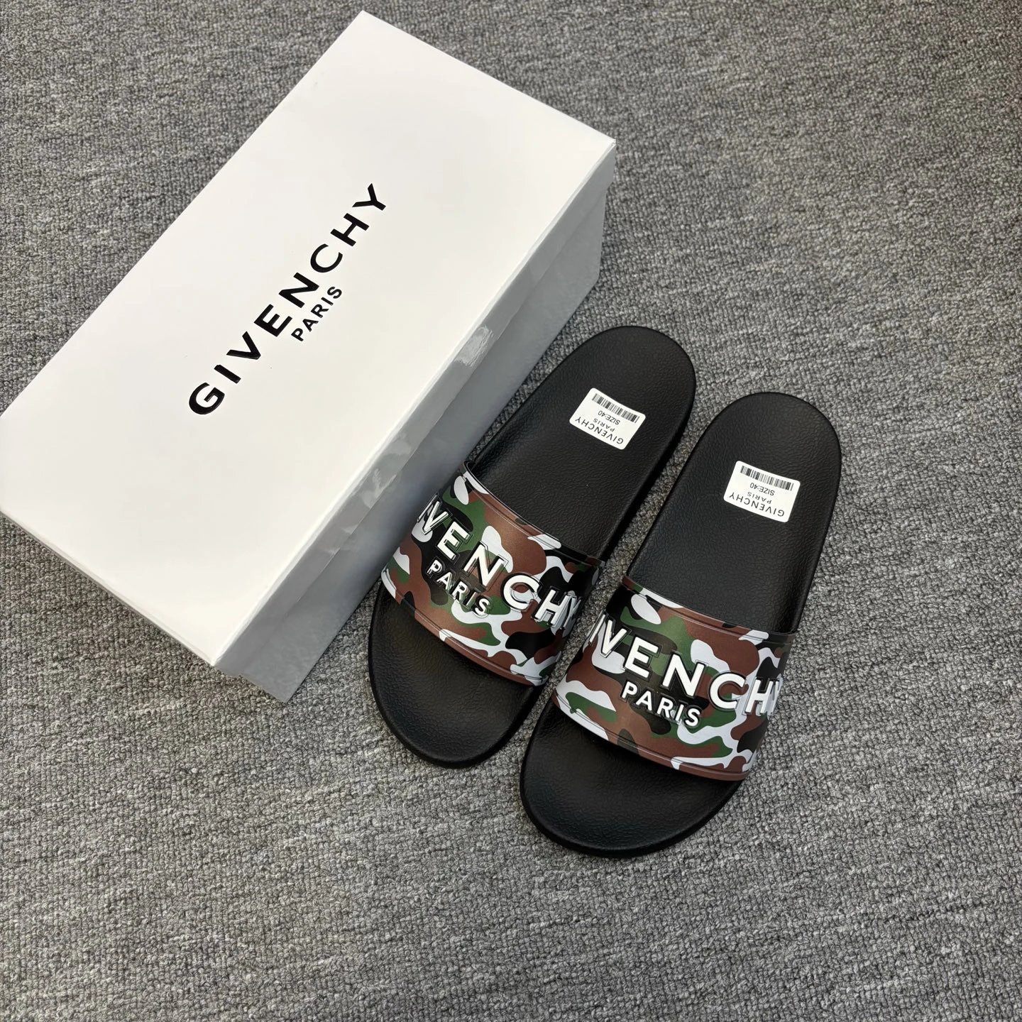 Givenchy Letter Print Trendy Cool Camouflage Slides