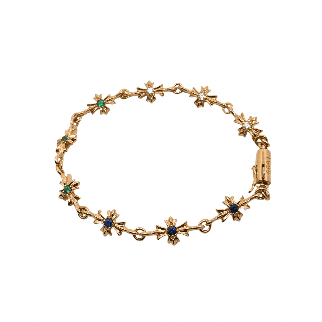 Chrome Hearts Cross Star Retro Style Gold Bracelet