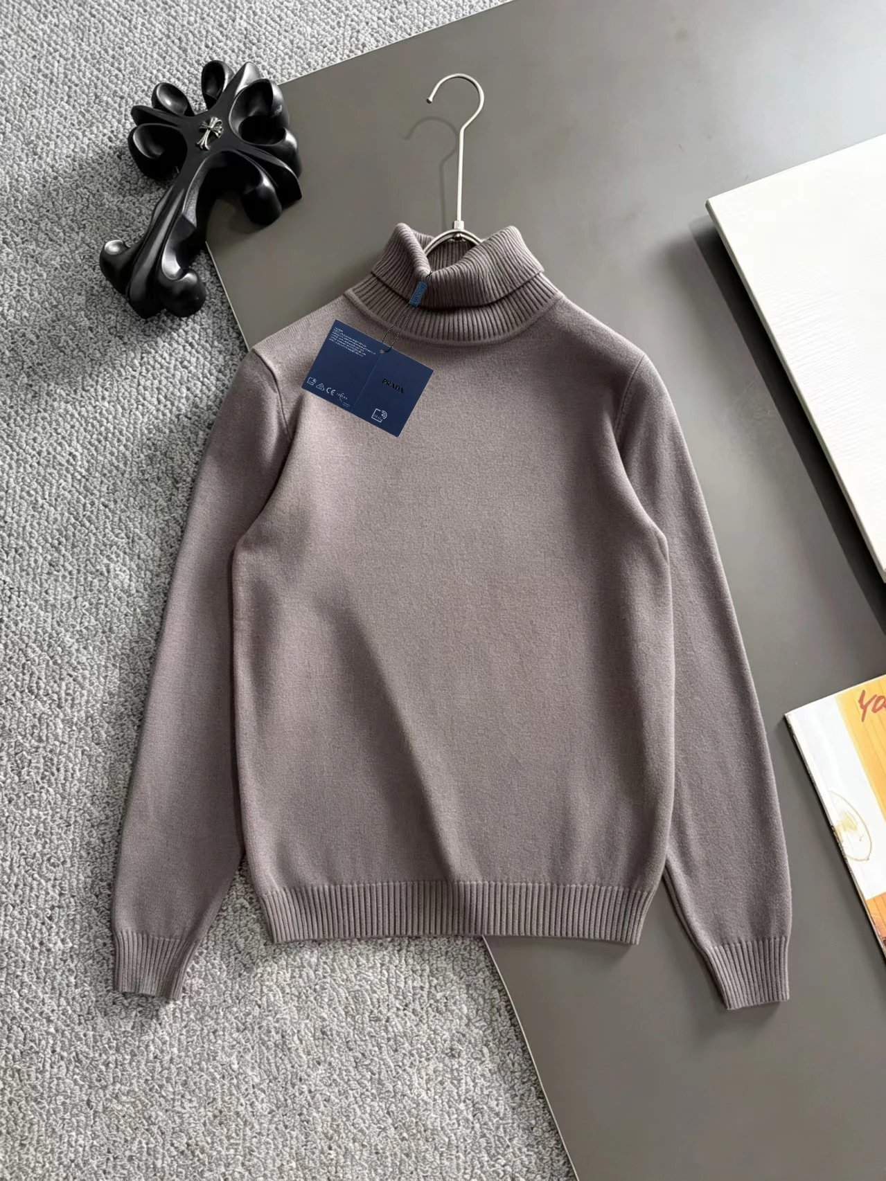 Daily Wear Prada Turtleneck Sweater Button Detail