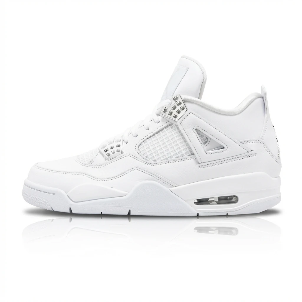 Simple style white shoes of Jordan 4th generation