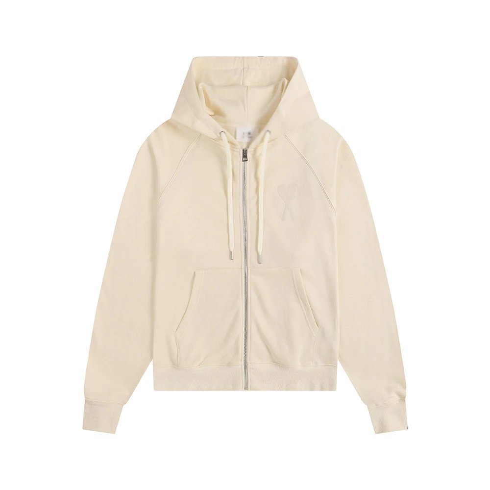 AMI Love Minimalist Style Beige Sweatshirt