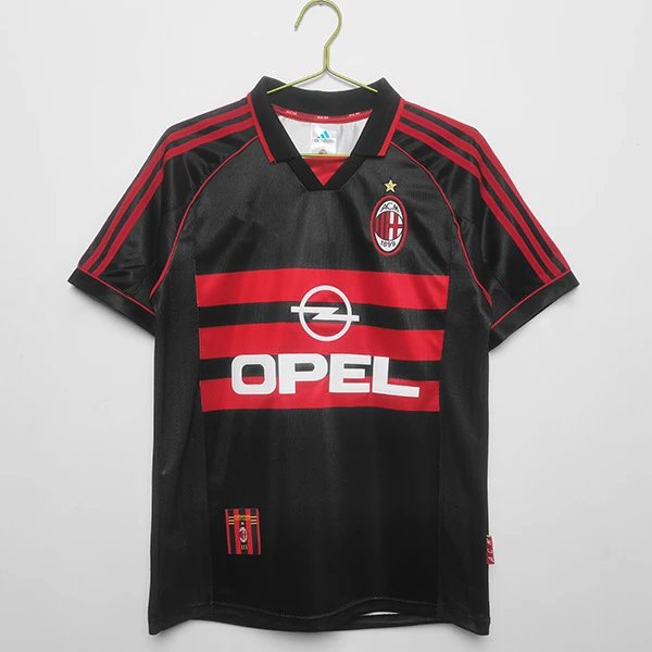 AC Milan Streetwear Retro soccer jersey Red Black Striped with Logo Accent