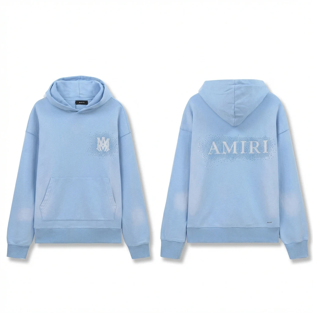 AMIRI Printed Leisure Style Light Blue Sweatshirt