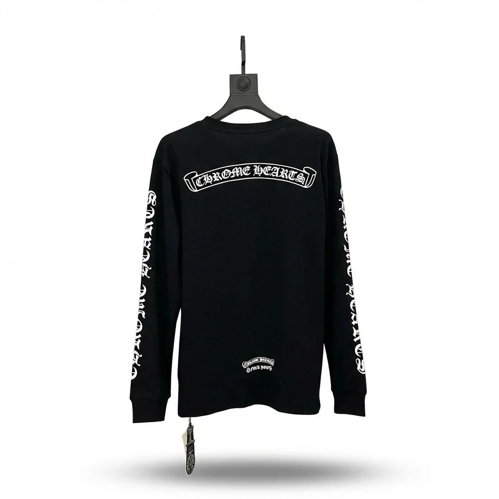 Chrome Hearts Dark Style Black Long T-shirt