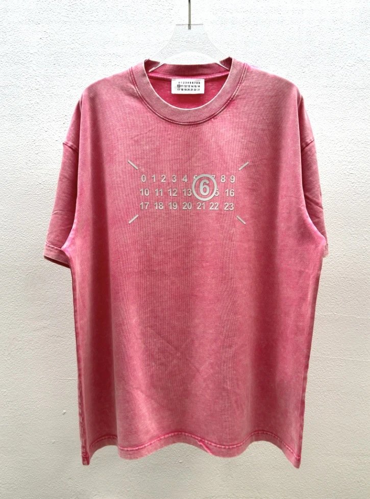 MM6 Maison Margiela Distressed Dusty Pink Short-sleeve T-shirt