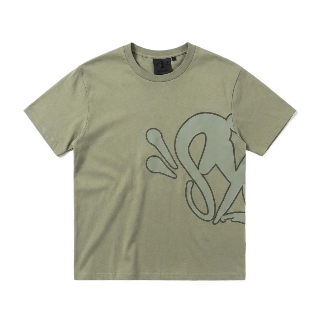 SynaWorld Graffiti Style Khaki T-shirt