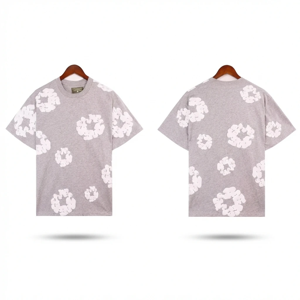 DENIM TEARS Printed Casual Grey T-shirt