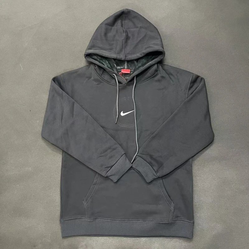 Nike Small-Logo Detail Gray Zip Hoodie Downtown Style Swoosh