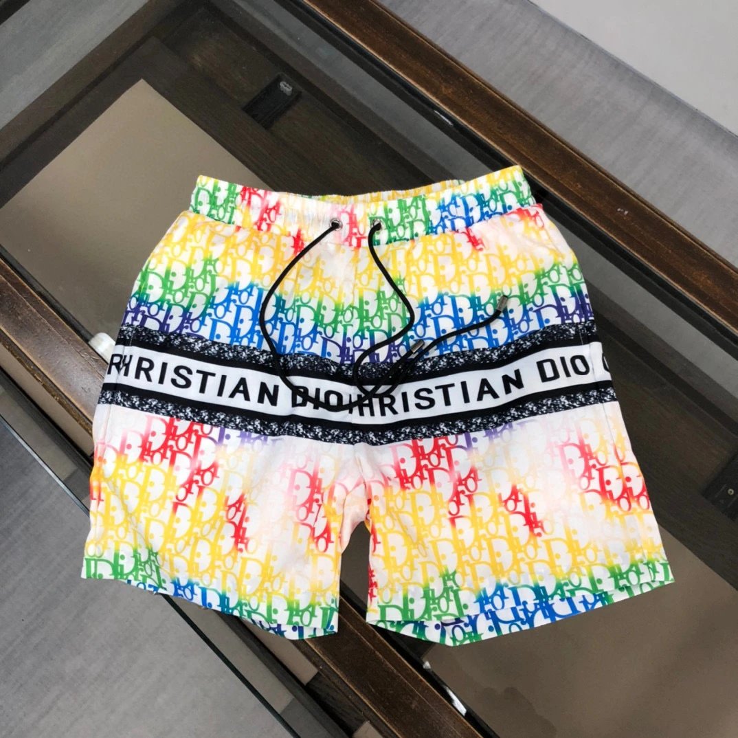 Dior All-over Monogram Print Trendy Cool Style Rainbow Casual Shorts