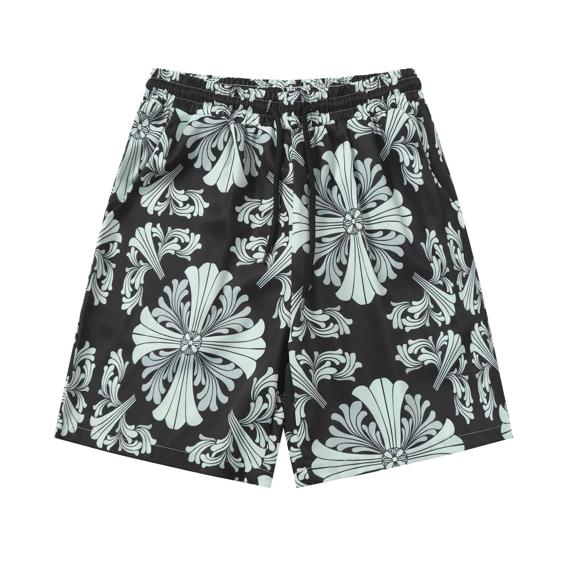 Shorts Styling Black Floral Button Shirt Resort Wear