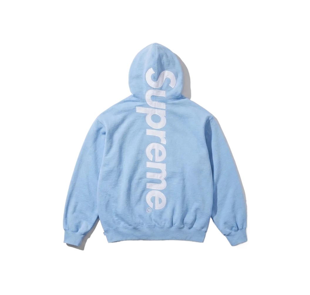 Supreme basic style, simple style, light blue hoodie