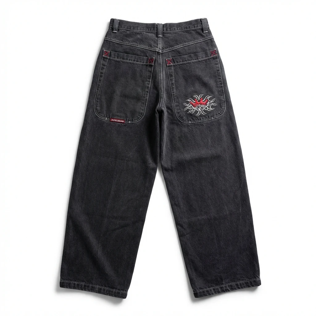 Y2K style retro black jeans