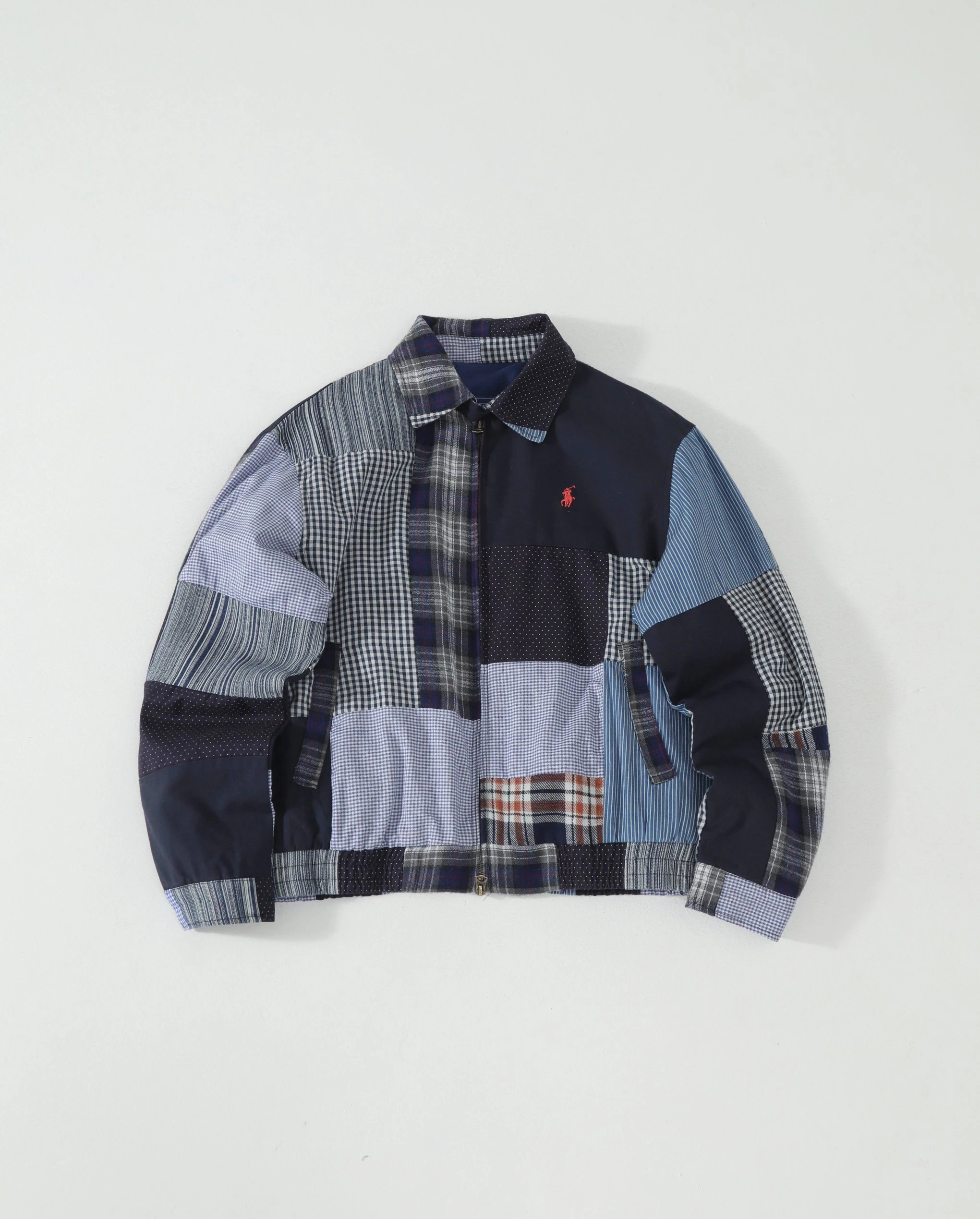 RalphLauren Blue Mixed Plaid Patchwork Shirt Jacket Gift Edit