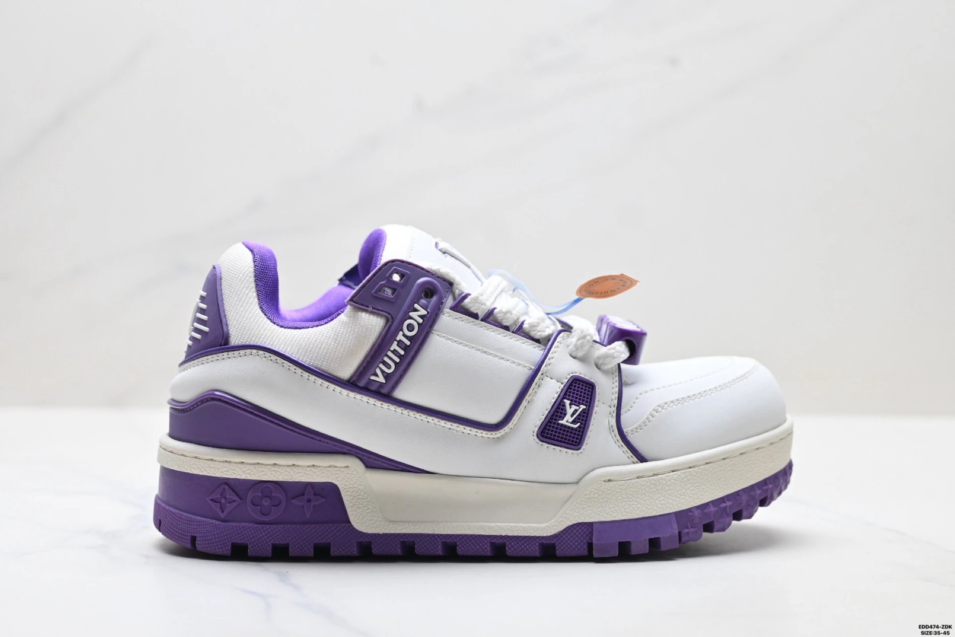 Louis Vuitton casual white and purple sports shoes