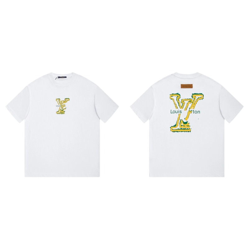 Louis Vuitton Graffiti Print Trendy Style White T-shirt