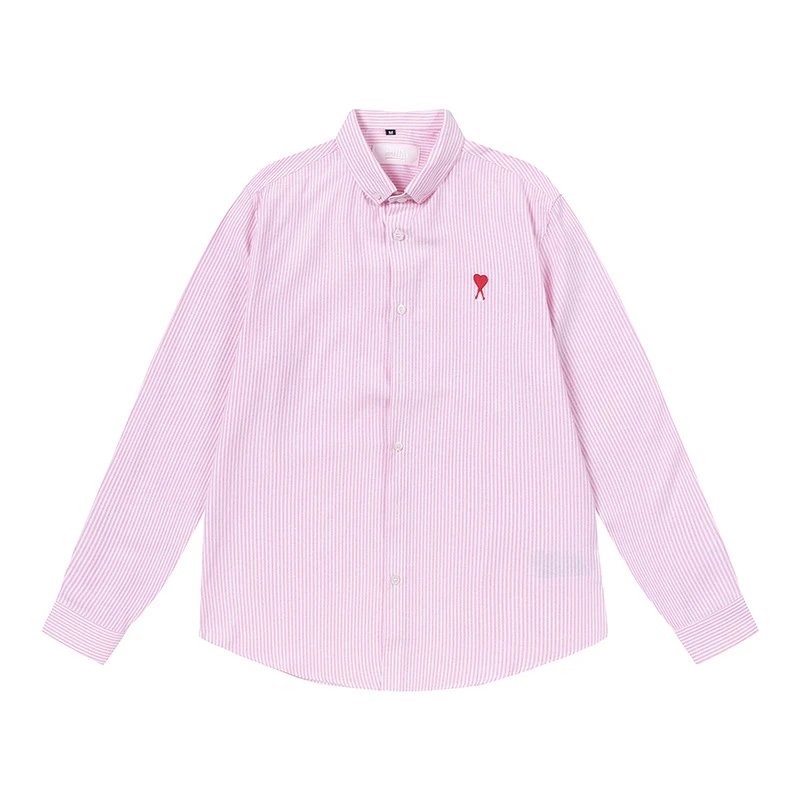 AMI Stripe Minimalist Style Pink Shirt