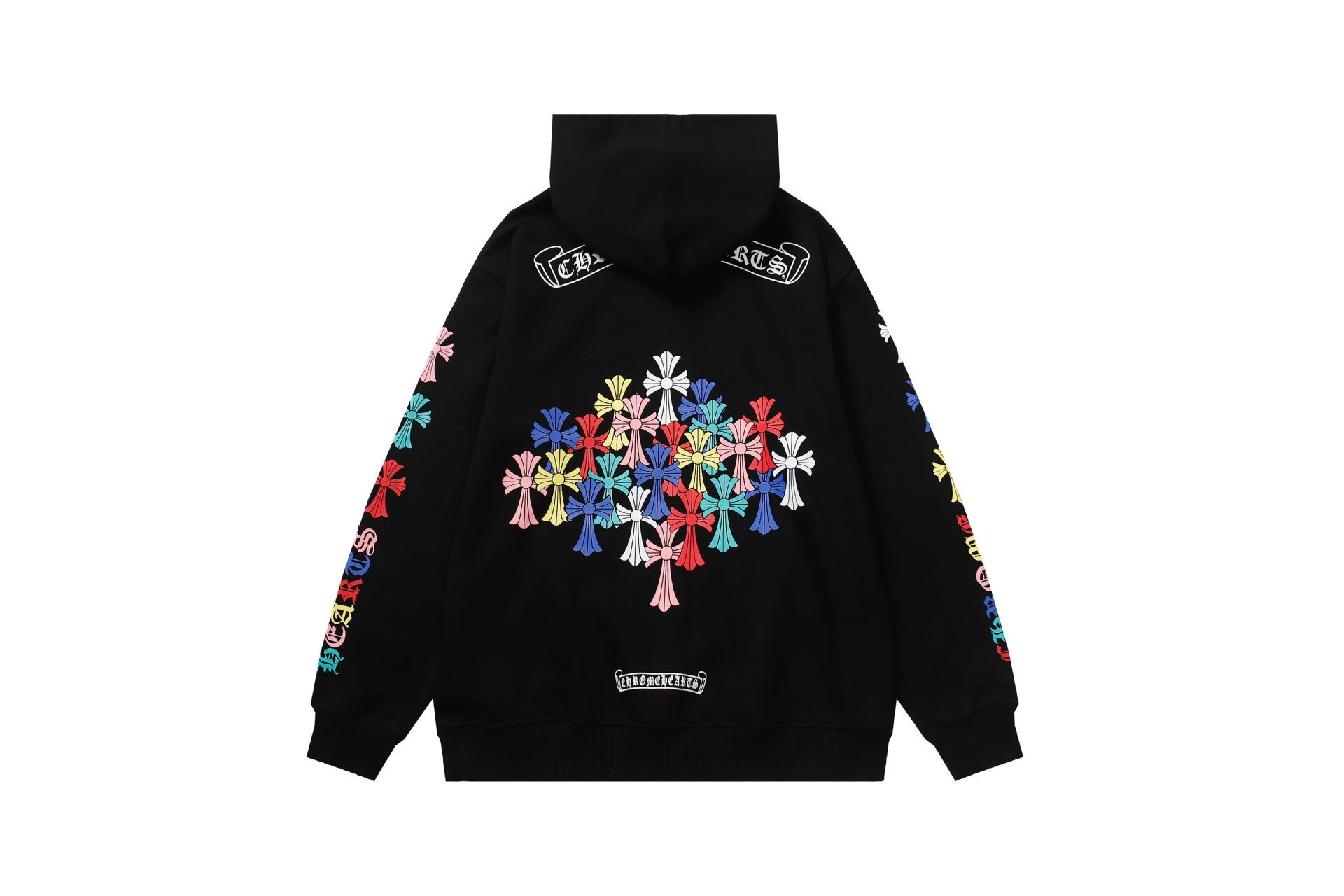 Chrome Hearts Compact Cross graphic hoodie Black Blue Cross for Sport-Inspired Styling