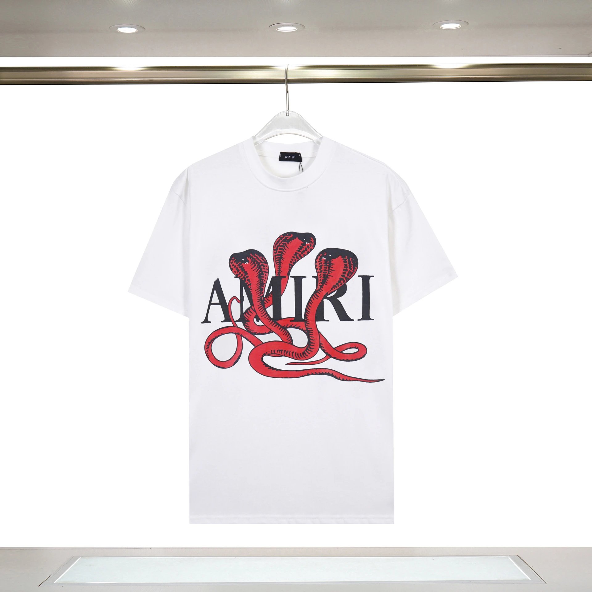 Amiri Travel Graphic T-shirt White Blue Amiri with Modern Look