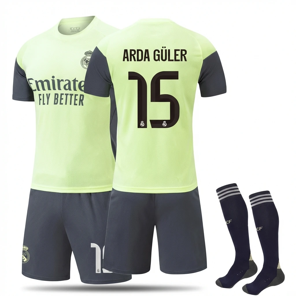 Real Madrid fluorescent green football jersey