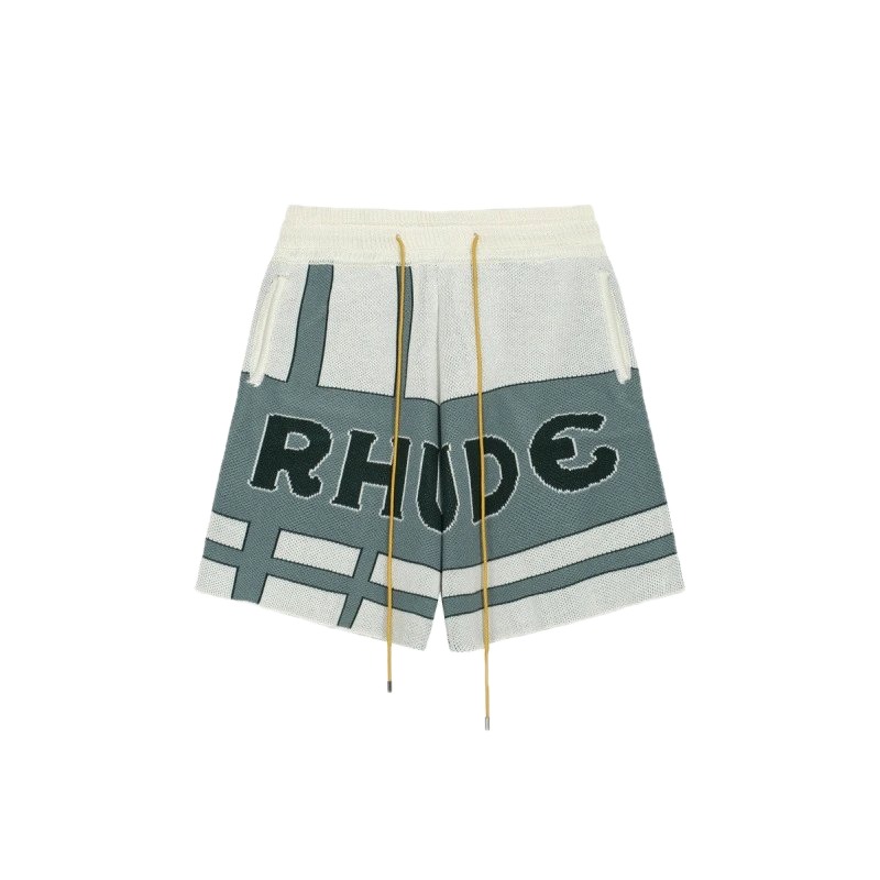 RHUDE retro-style shorts with letters