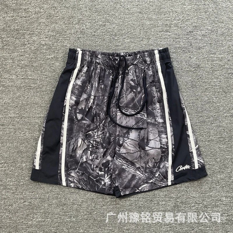 Corteiz Camouflage Collection Street Style Black and Grey Shorts