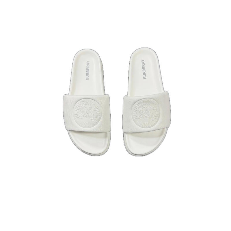 Burberry Embossed Warhorse Minimalist Style White Slides