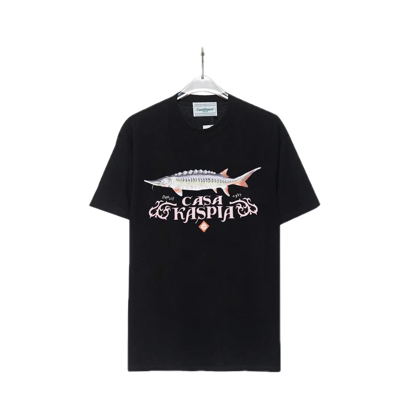 Casablanca printed trendy brand black T-shirt