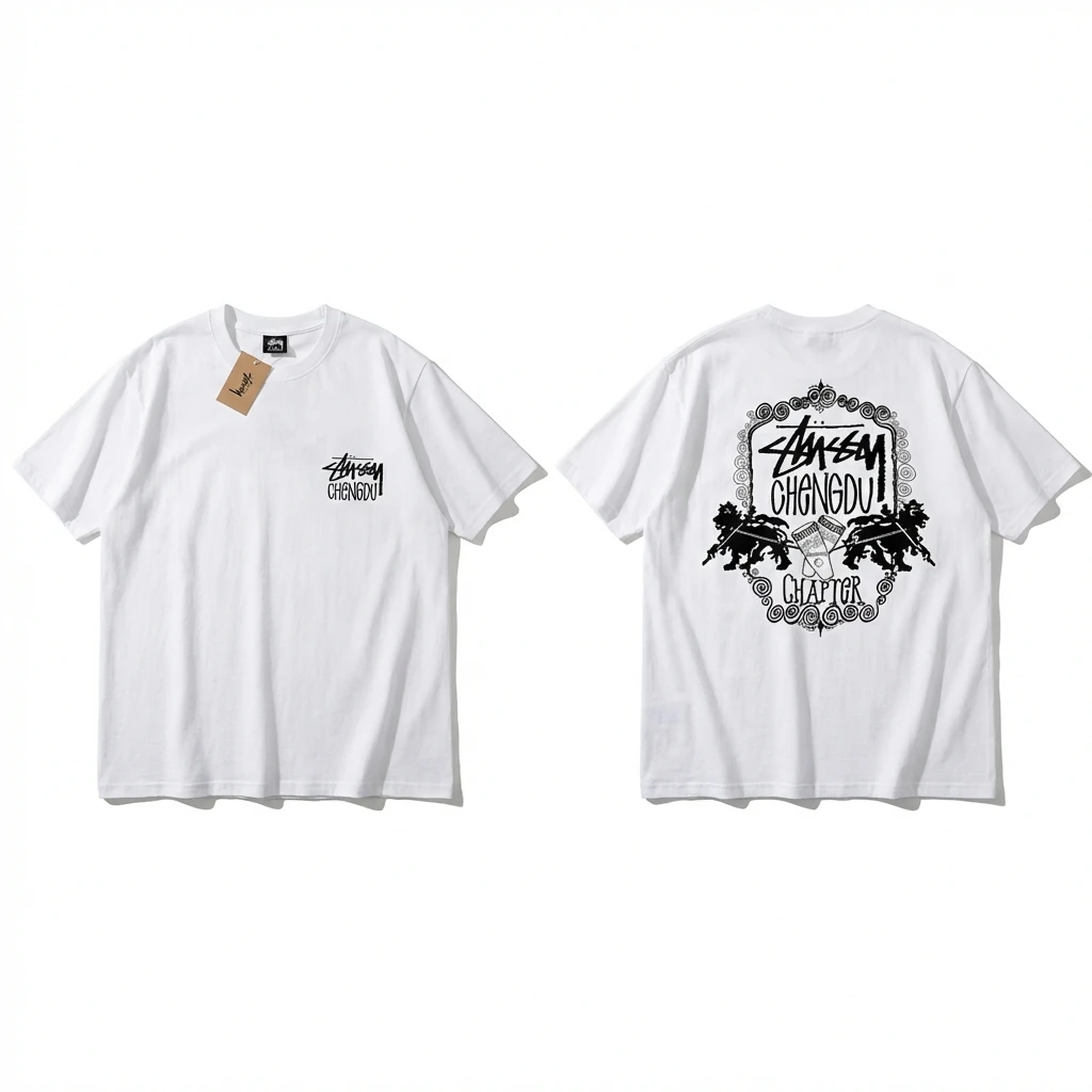 Stussy Chengdu Series Simple White T-shirt