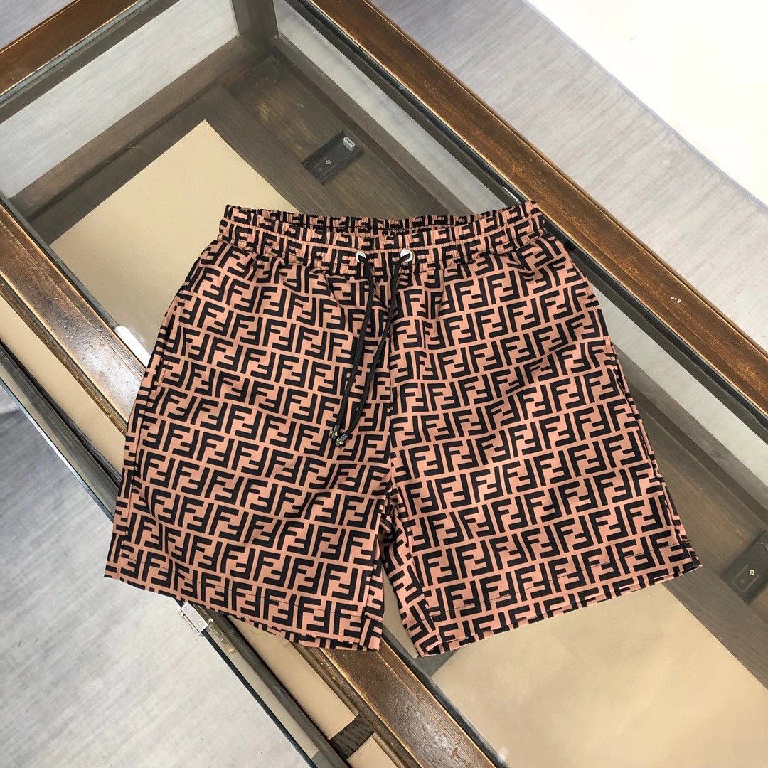 Fendi FF Monogram Vintage Style Brown and Black Casual Shorts