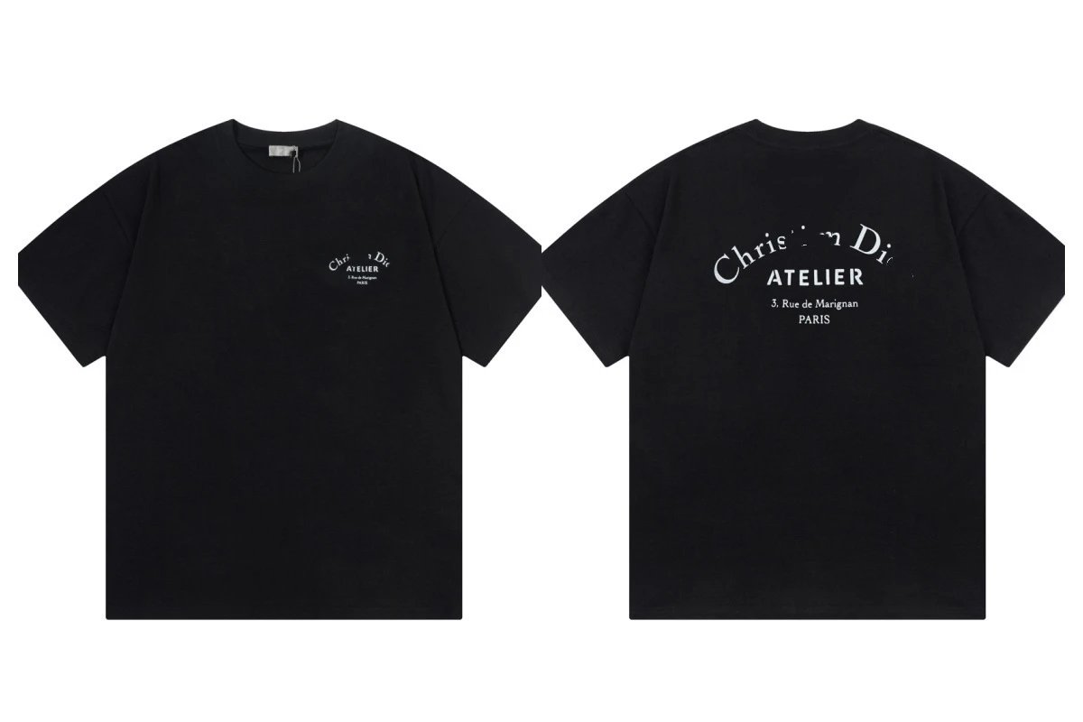 Dior Atelier Minimalist Style Black Short-sleeve T-shirt