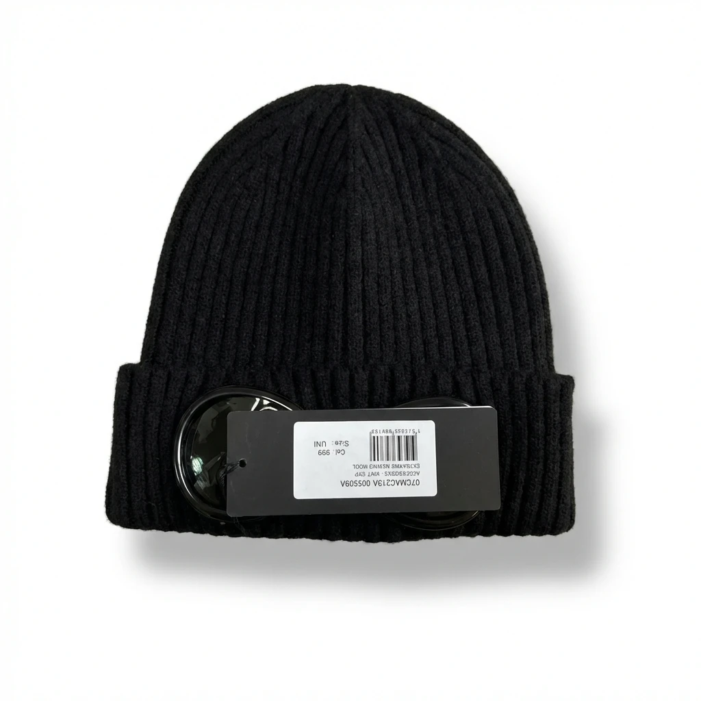 C.P. Simple Black Knitted Hat