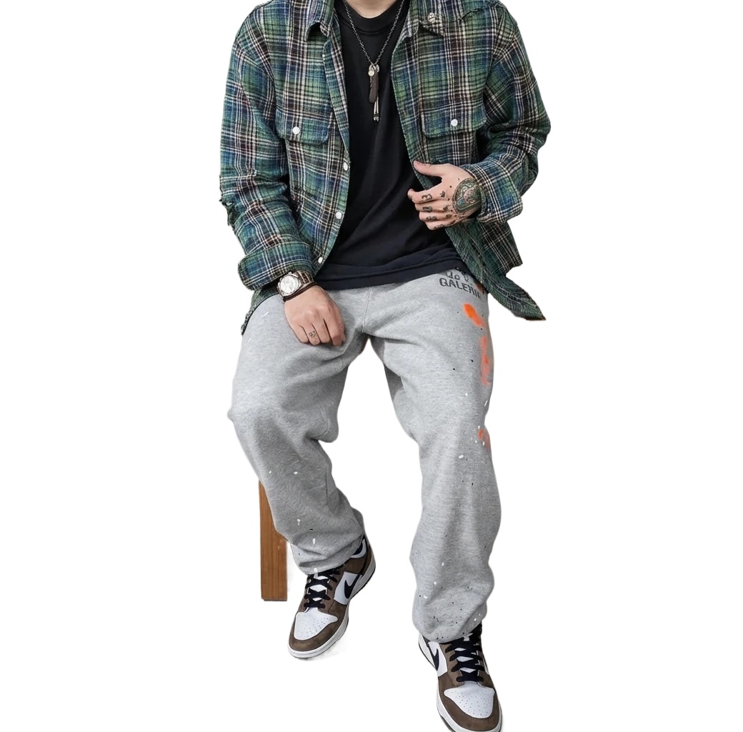 Gallery Dept Graffiti Style Grey Sweatpants