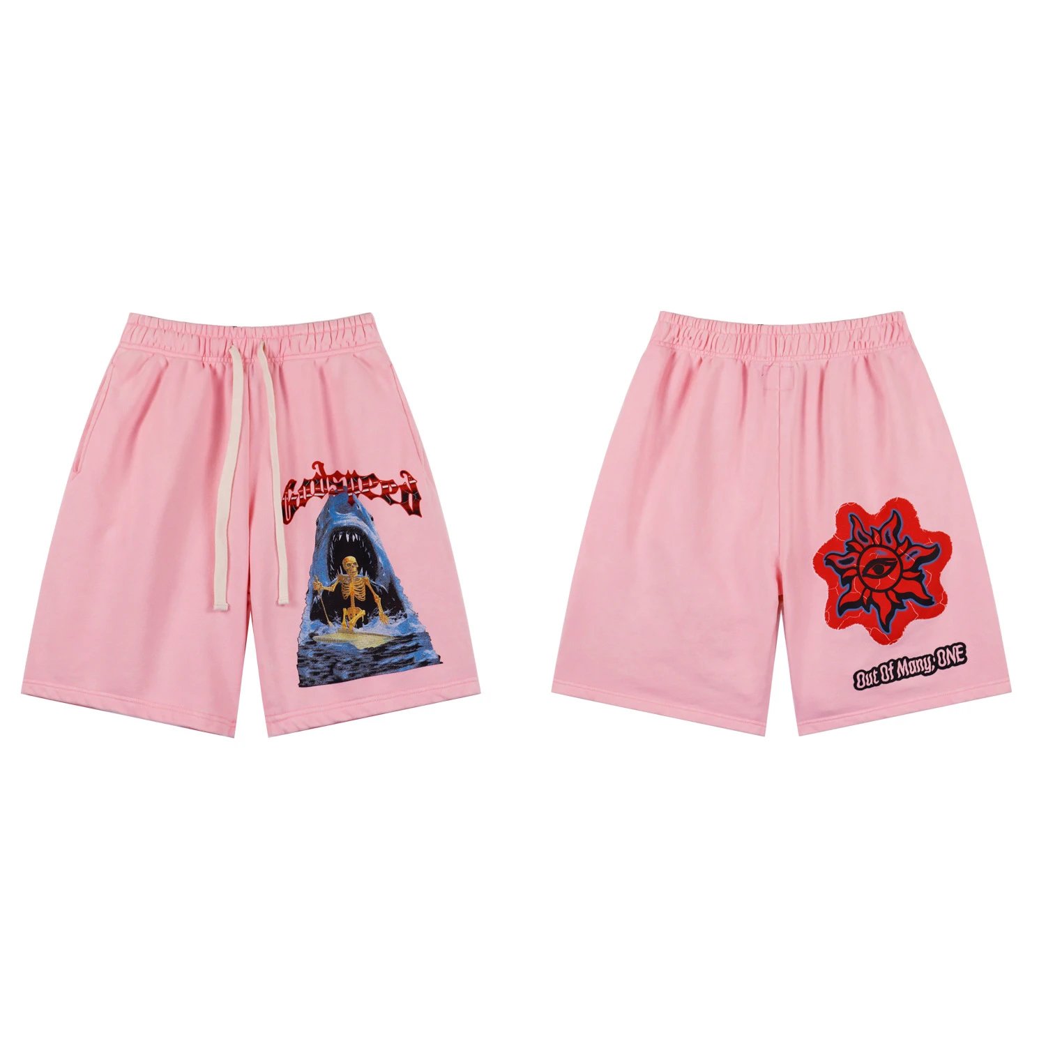 Godspeed Skull Print Street Style Pink Shorts