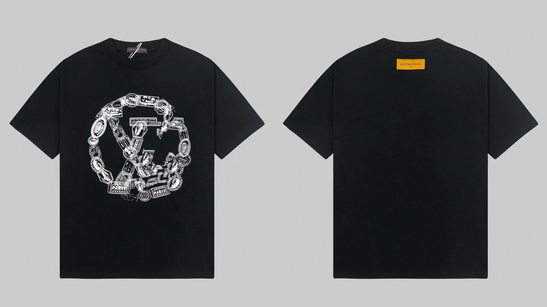 Louis Vuitton Printed Trendy Style Black Short-sleeve T-shirt