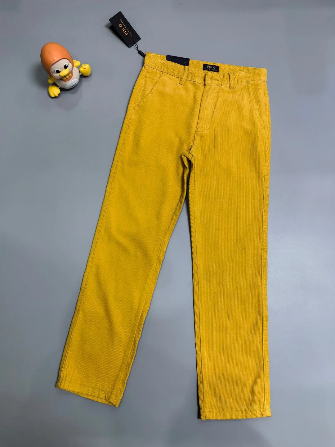 Clean Utility-Inspired Leg And Simple Waistband Mustard Yellow Straight Casual Pants