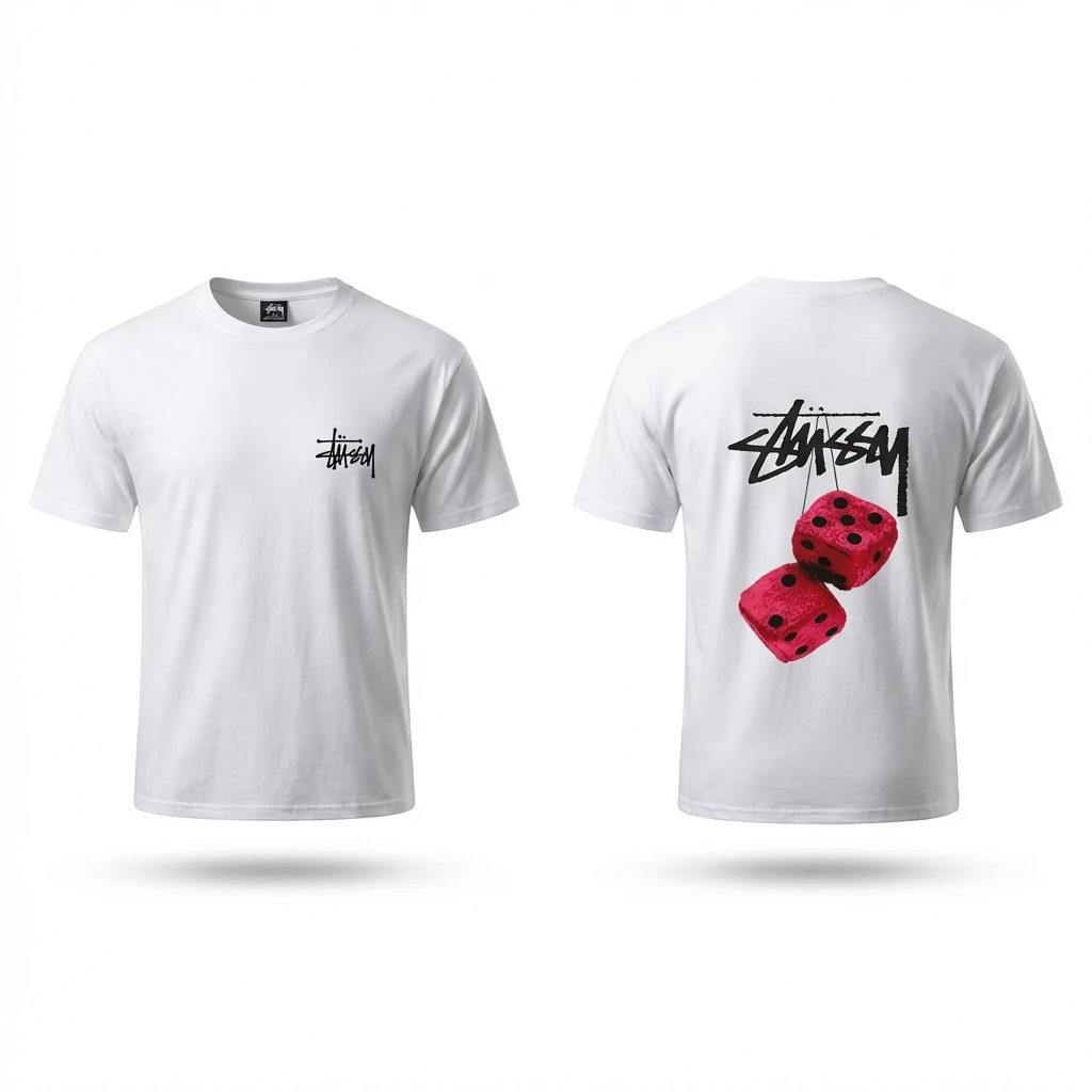 Stussy Dice Print White T-shirt