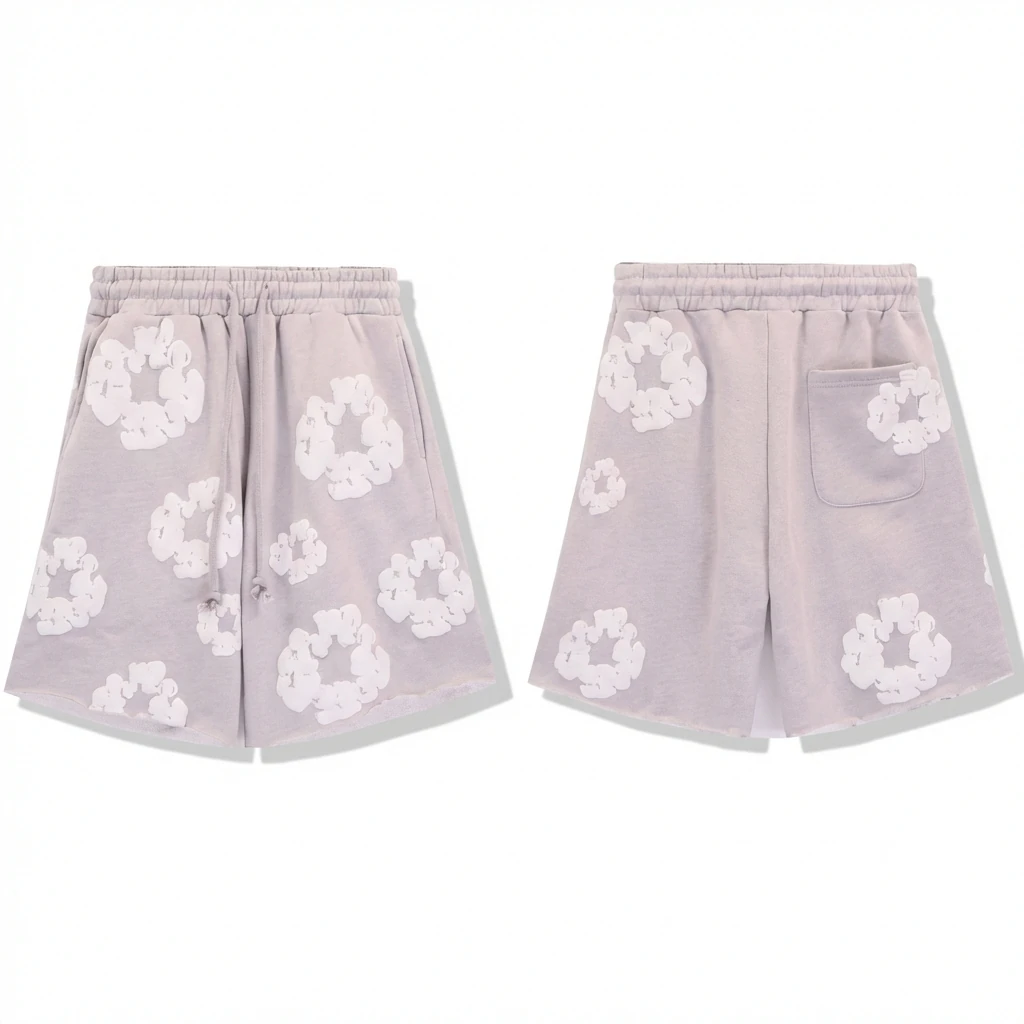 DENIM TEARS Printed Retro Style Shorts