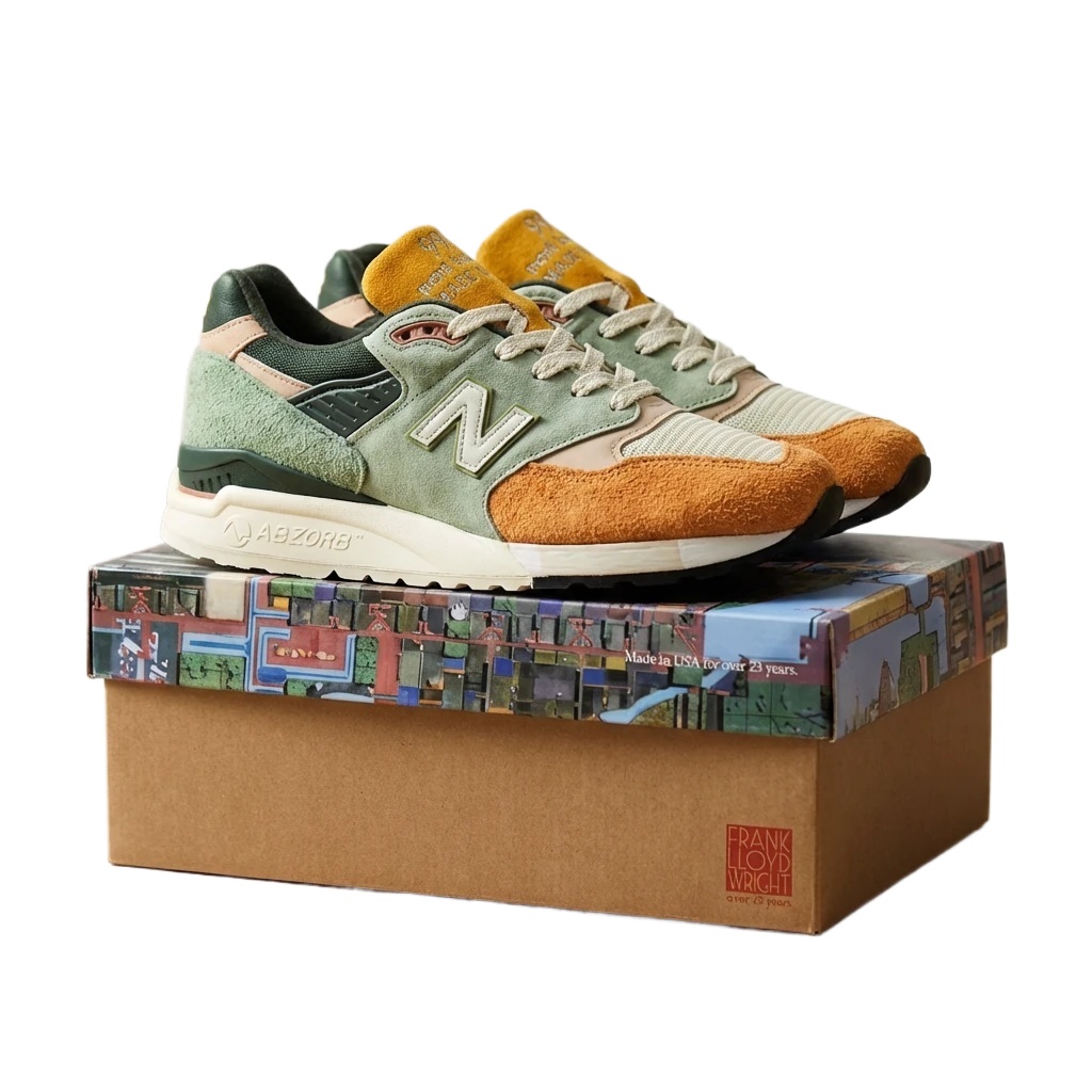 New Balance retro - style gray - orange sports shoes
