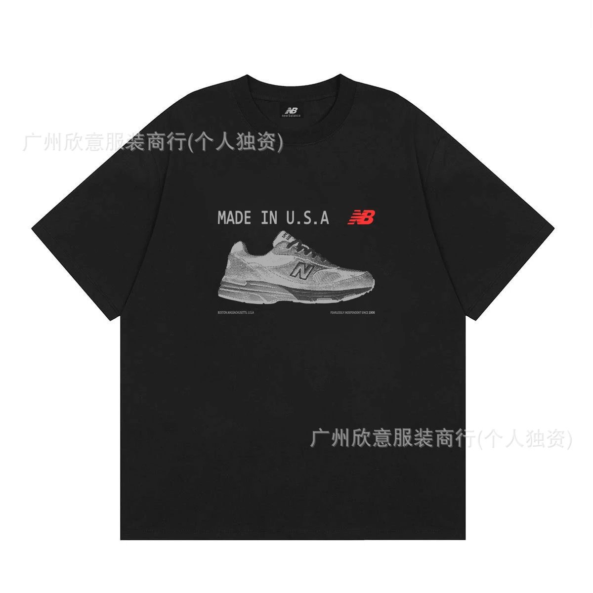 New Balance Sneaker Print Casual Style Black T-Shirt