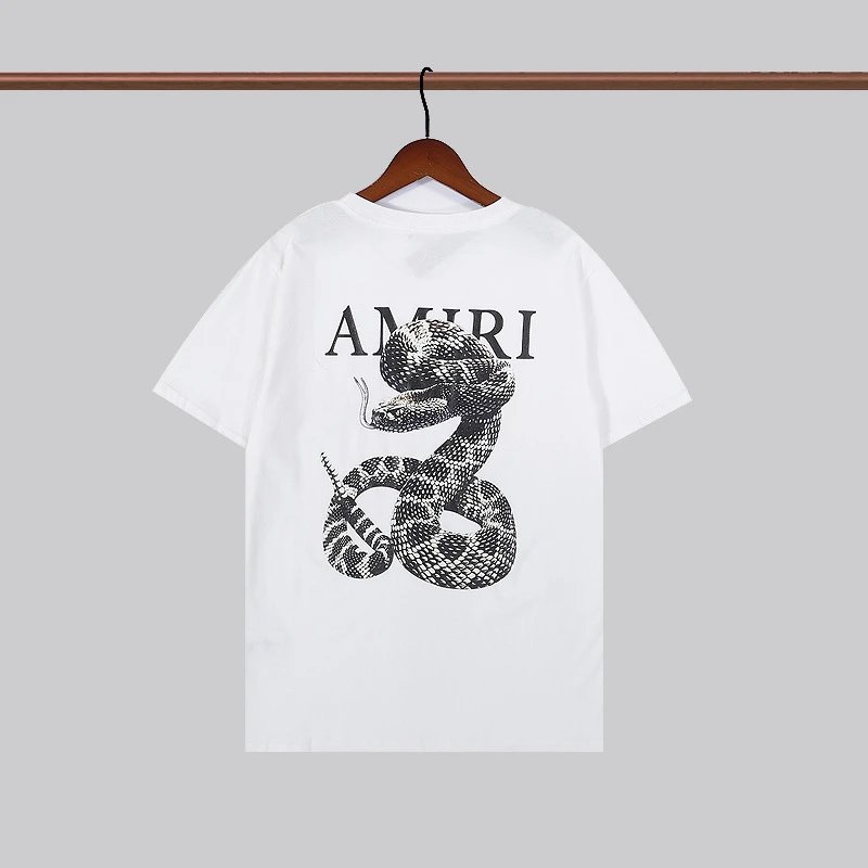 Amiri Resort Graphic T-shirt White Blue Amiri for Travel Looks