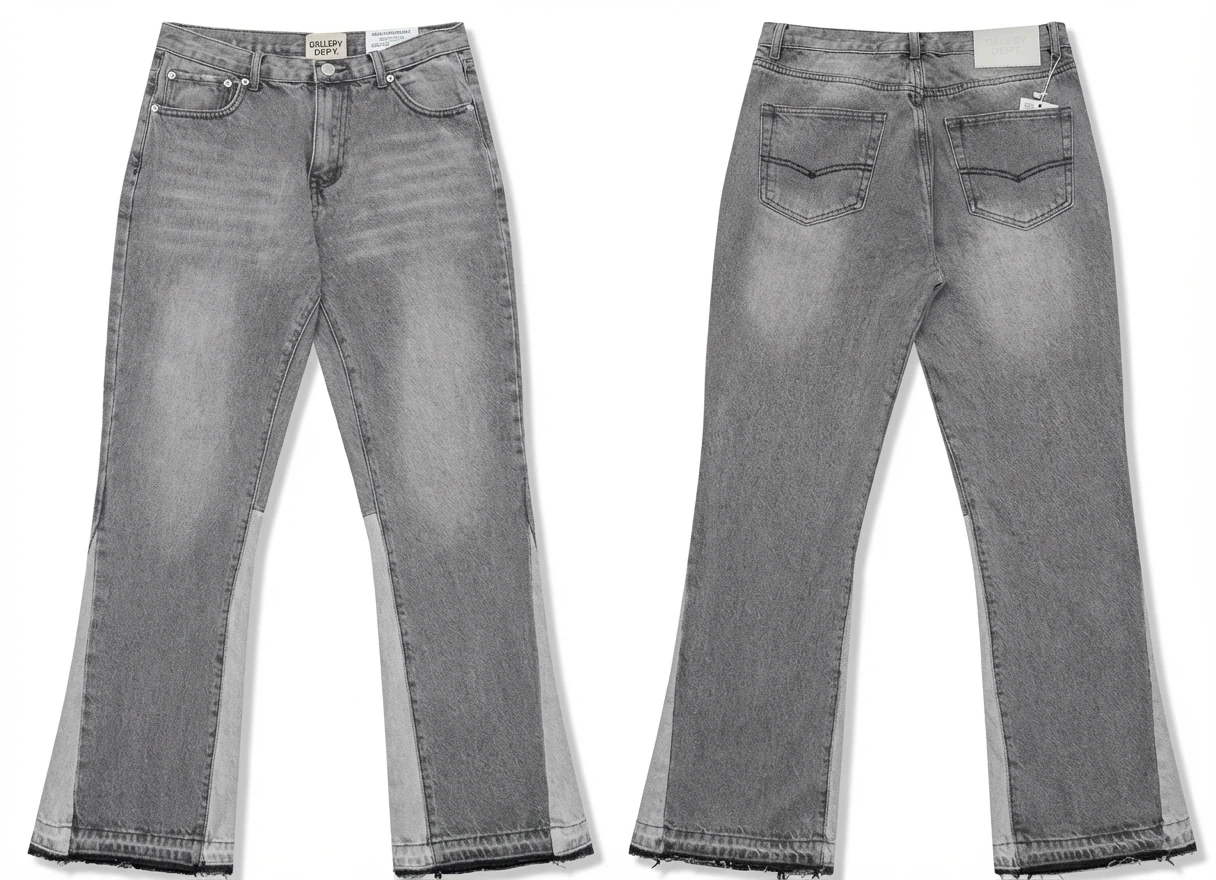 Gallery Dept. patchwork style gray jeans